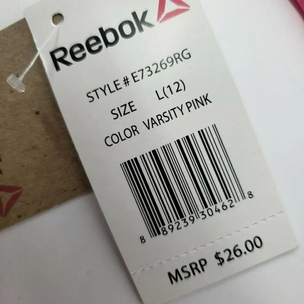 NEW Reebok Girls Pink Sweatpants Size 12 Large Work Out Black‎ Spell Out Gym